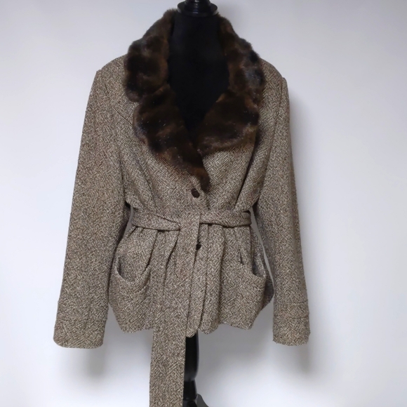 Preston & York Jackets & Blazers - Preston &York Brown Tweed Wool Jacket Size XL